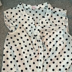Pixley white with black polkadots from Stitch Fix size M medium ties at bottom